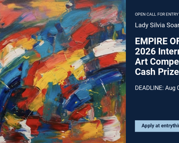 Dipinto astratto con vivaci pennellate di colori primari.