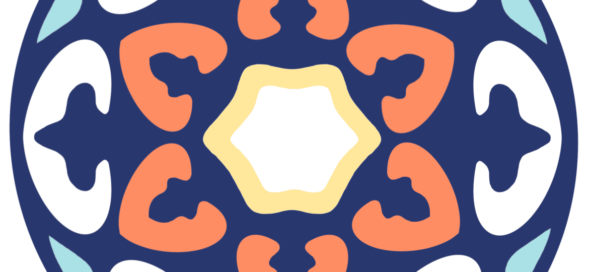 Disegno Geometrico Circolare motivo circolare astratto con elementi geometrici colorati