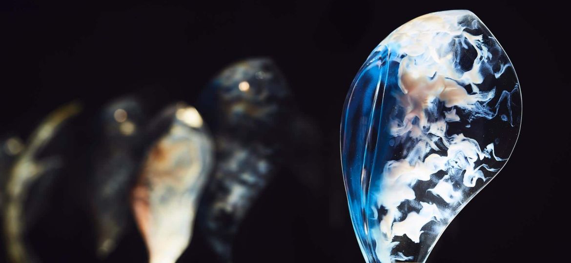 sculture astratte vetrose illuminate