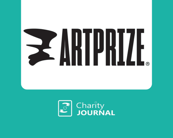 Logo ArtPrize su sfondo bianco con sottotitolo Charity Journal